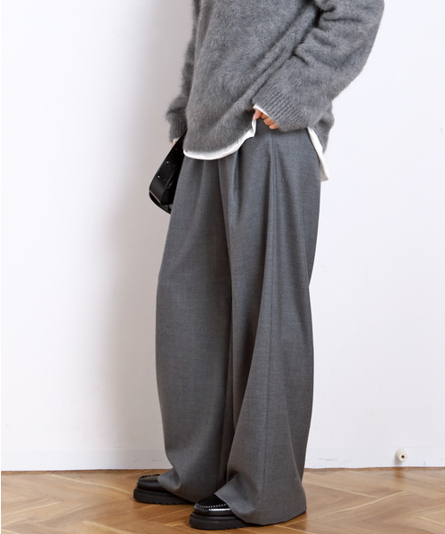 セール】*イージーワイドパンツ(フラノ)1（スラックス）｜EVERYDAY I