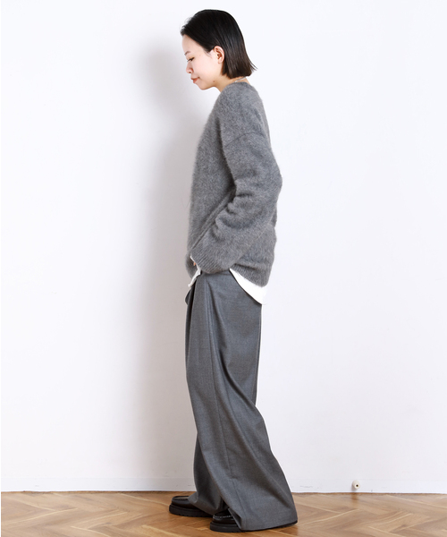 EVERYDAY I LIKE.（エヴリディアイライク）の「*イージーワイドパンツ(フラノ)1（スラックス・レディース・グレー/ウッド・38/36/40）」の14枚目の写真