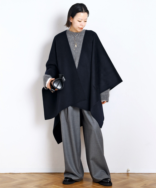 EVERYDAY I LIKE.（エヴリディアイライク）の「*イージーワイドパンツ(フラノ)1（スラックス・レディース・グレー/ウッド・38/36/40）」の16枚目の写真