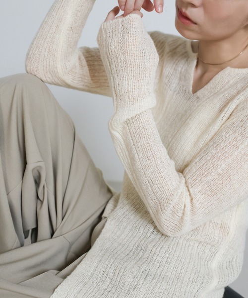 モヘアライクセンタースリットリブニット（ニット/セーター）｜select