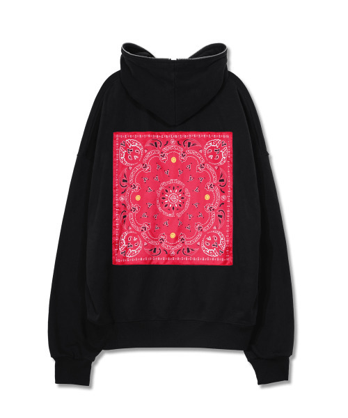 VERSE ONE(バースワン)の「PAISLEY LOGO BANDANA FULL ZIP HOODIE BLACK/RED(パーカー・レディース・その他・LARGE/MEDIUM)」の2枚目の写真