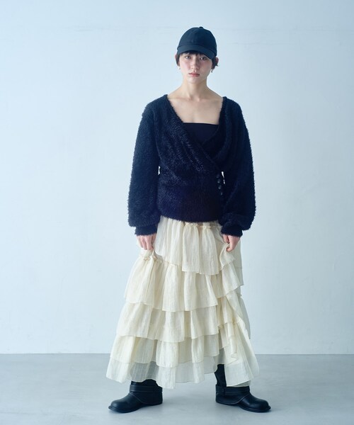 CODE A(コードエー)の「feather pullover(ニット/セーター・レディース・ライトイエロー系/ブラック/オフホワイト・00)」の9枚目の写真