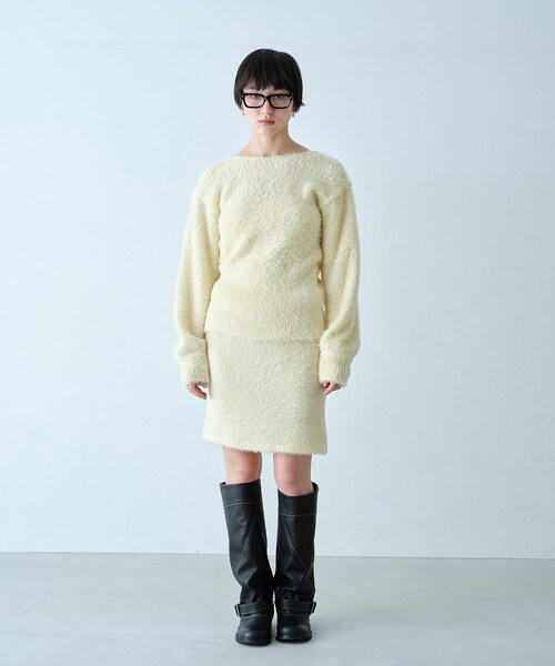 CODE A(コードエー)の「feather pullover(ニット/セーター・レディース・ライトイエロー系/ブラック/オフホワイト・00)」の15枚目の写真
