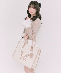OLIVE des OLIVE（オリーブデオリーブ）の「Aimerianejoieハートミラーチャーム付きトート（トートバッグ）」