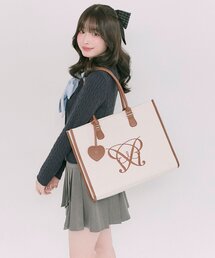 OLIVE des OLIVE（オリーブデオリーブ）の「【大容量/推し活/通勤通学】Aimerianejoieハートミラーチャーム付きトート（トートバッグ）」