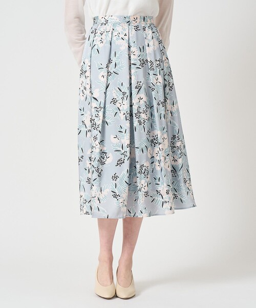 アイシーフラワープリントタックフレアスカート（スカート）｜ANAYI