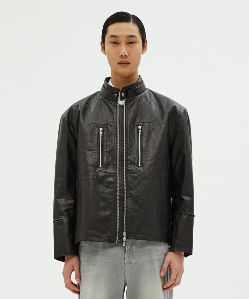 ANDROS(アンドロス)の「Moto Cowhide Leather Jacket (Black)(ライダースジャケット・メンズ・その他・MEDIUM/LARGE)」の1枚目の写真