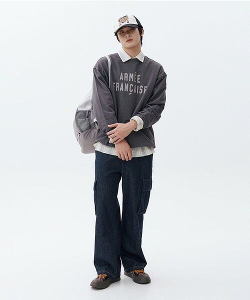 KANEITEI(カネイテイ)の「ARMEE FRANCAISE CREWNECK (CHARCOAL)(スウェット・レディース・チャコール・SMALL/MEDIUM/LARGE/X-LARGE)」の2枚目の写真