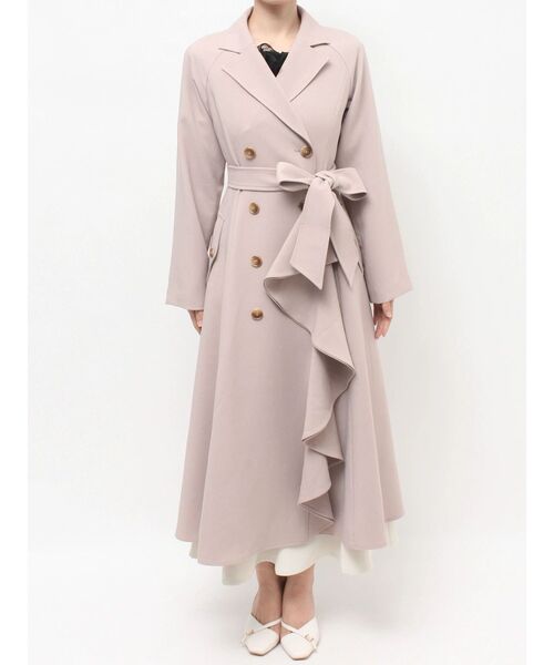 RESEXXY（リゼクシー）の「カスケードフレアロングコート（トレンチコート・レディース・ベージュ/アイボリー/ブルー・FREE）」の21枚目の写真