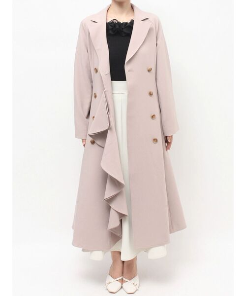 RESEXXY（リゼクシー）の「カスケードフレアロングコート（トレンチコート・レディース・ベージュ/アイボリー/ブルー・FREE）」の13枚目の写真