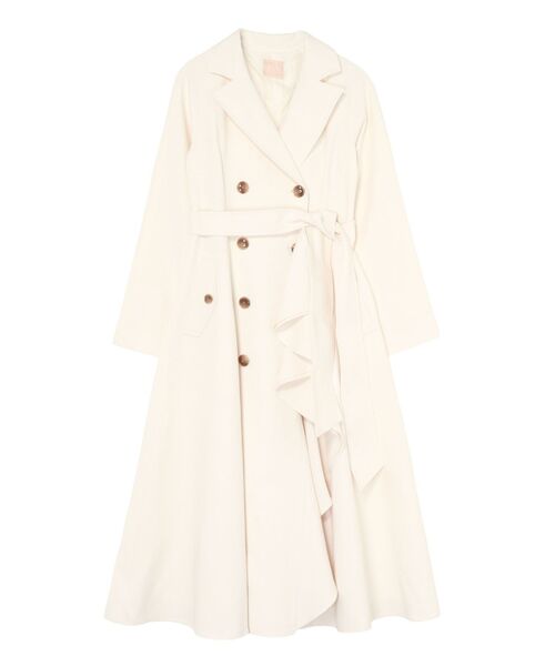 RESEXXY（リゼクシー）の「カスケードフレアロングコート（トレンチコート・レディース・ベージュ/アイボリー/ブルー・FREE）」の6枚目の写真