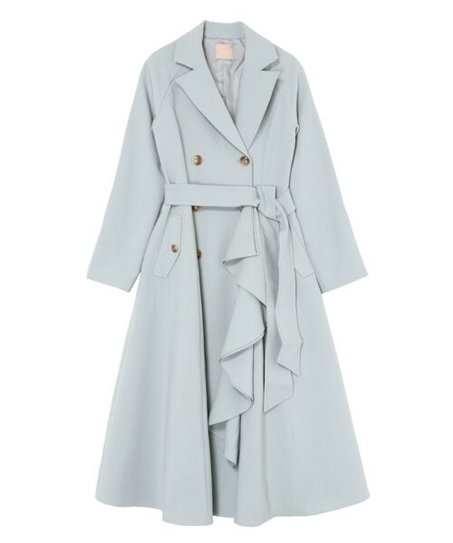 RESEXXY（リゼクシー）の「カスケードフレアロングコート（トレンチコート・レディース・ベージュ/アイボリー/ブルー・FREE）」の5枚目の写真