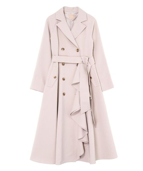 RESEXXY（リゼクシー）の「カスケードフレアロングコート（トレンチコート・レディース・ベージュ/アイボリー/ブルー・FREE）」の4枚目の写真