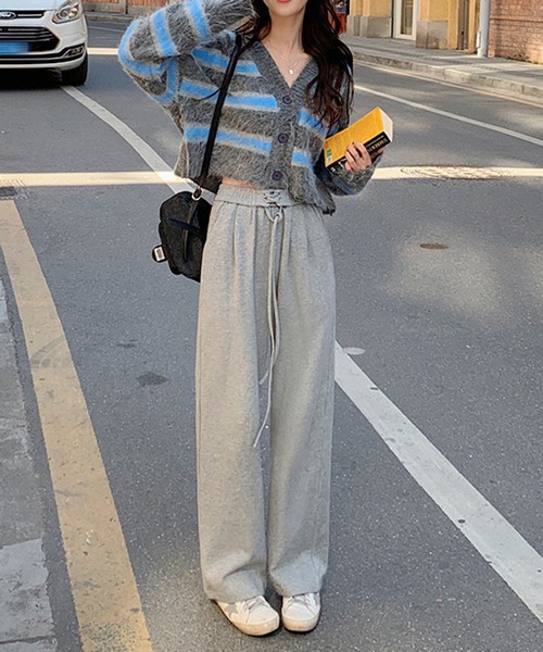 ROGER AND RAW（ロジャーアンドロウ）の「マルチボーダーショートニットカーディガン（カーディガン/ボレロ・レディース・グレー/オレンジ・FREE）」の15枚目の写真