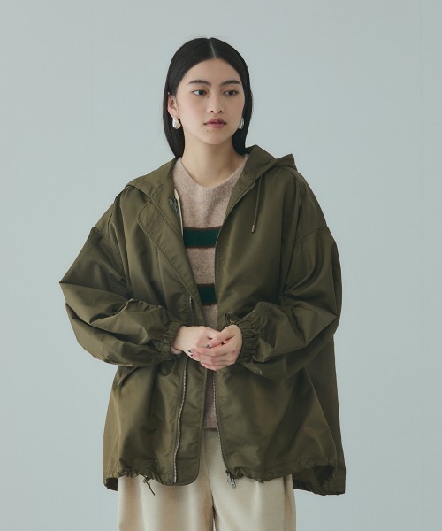 セール】ボアライナーツキナイロンフーディブルゾン≪洗濯機で洗える