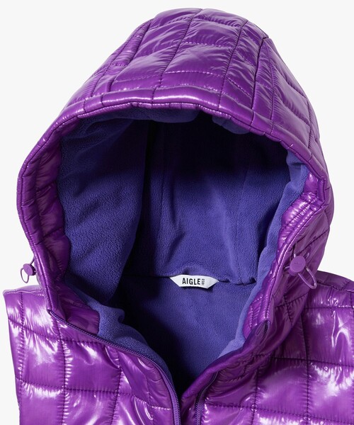 AIGLE（エーグル）の「クリスマスカプセルコレクション 撥水 キルティングフード バラクラバ（ニットキャップ/ビーニー・レディース・バイオレット/ブルー/ブラック/グリーン/レッド・FREE）」の12枚目の写真