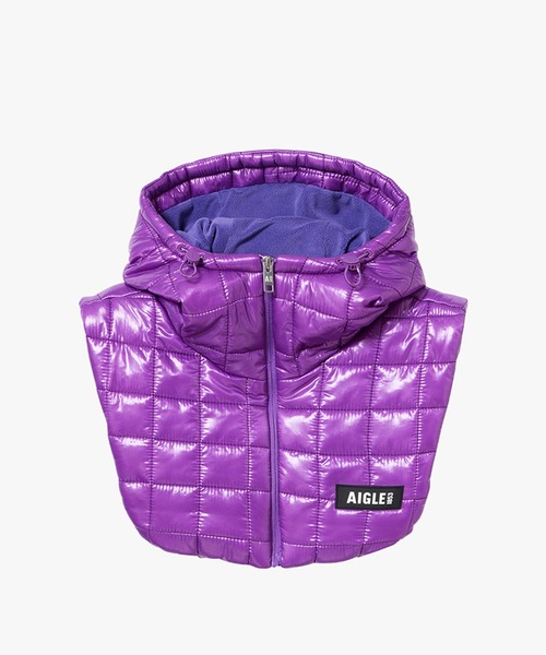 AIGLE（エーグル）の「クリスマスカプセルコレクション 撥水 キルティングフード バラクラバ（ニットキャップ/ビーニー・レディース・バイオレット/ブルー/ブラック/グリーン/レッド・FREE）」の9枚目の写真