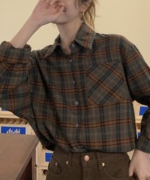 長袖チェックシャツ