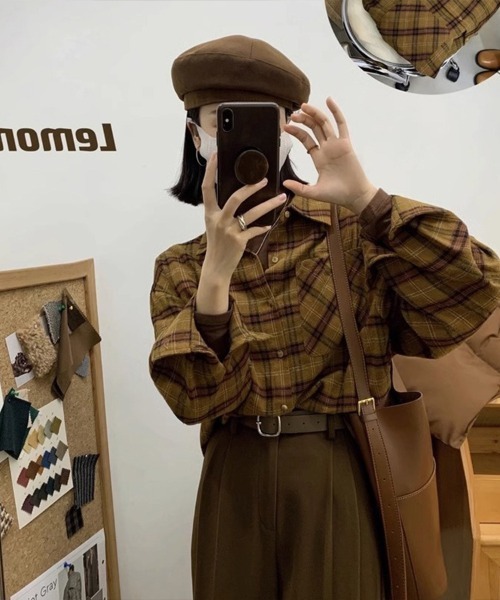 Flugge(フラッジー)の「長袖チェックシャツ(シャツ/ブラウス・レディース・イエロー/グリーン・MEDIUM/LARGE)」の18枚目の写真
