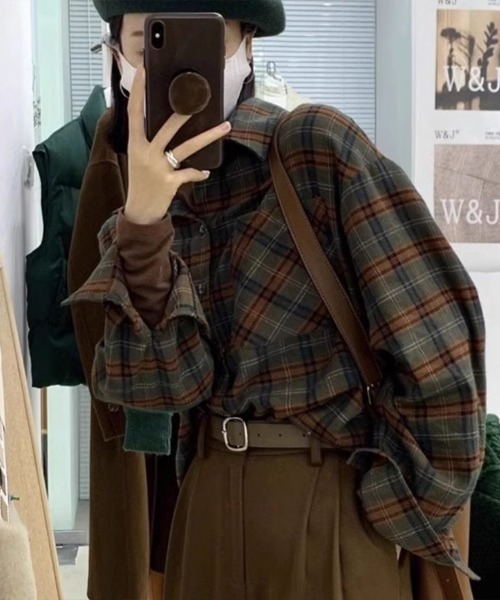 Flugge(フラッジー)の「長袖チェックシャツ(シャツ/ブラウス・レディース・イエロー/グリーン・MEDIUM/LARGE)」の19枚目の写真