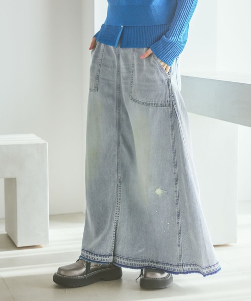 NKJ 2026SS] スリットロングデニムスカート（デニムスカート）｜niko
