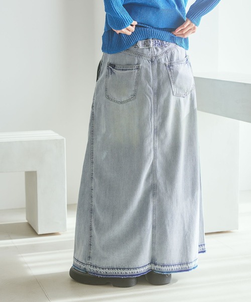 NKJ 2026SS] スリットロングデニムスカート（デニムスカート）｜niko