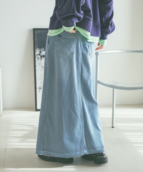 NKJ 2026SS] スリットロングデニムスカート（デニムスカート）｜niko