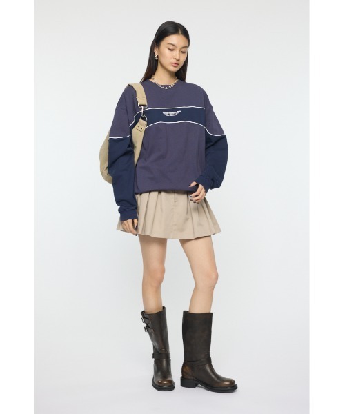 MOUSSY（マウジー）の「【26年SS新作】BLOCK PANEL スウェットシャツ（スウェット・レディース・ネイビー/ライトブラック/杢グレー・FREE）」の10枚目の写真