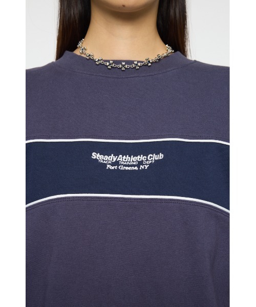 MOUSSY（マウジー）の「【26年SS新作】BLOCK PANEL スウェットシャツ（スウェット・レディース・ネイビー/ライトブラック/杢グレー・FREE）」の15枚目の写真