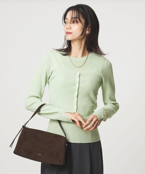 green label relaxing(グリーンレーベルリラクシング)の「リブ ニット ビスチェ ウォッシャブル(ベスト・レディース・オフホワイト/ブラック/ライム・FREE)」の4枚目の写真