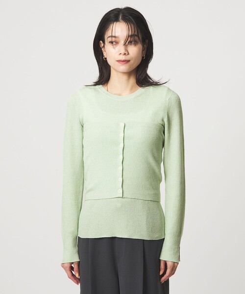 green label relaxing(グリーンレーベルリラクシング)の「リブ ニット ビスチェ ウォッシャブル(ベスト・レディース・オフホワイト/ブラック/ライム・FREE)」の16枚目の写真