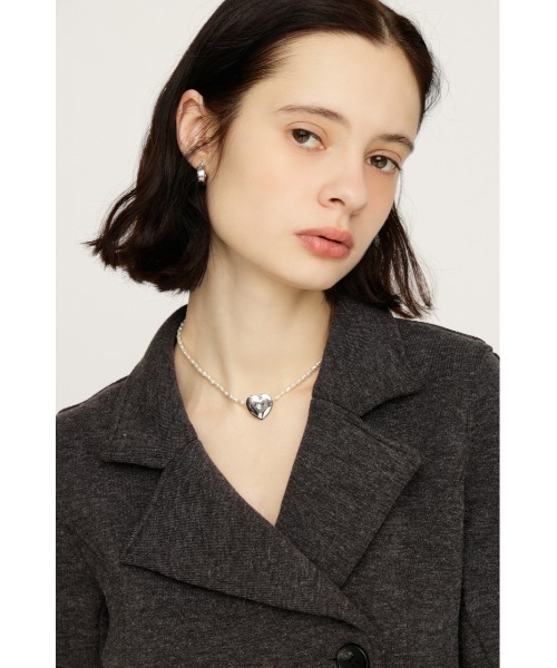 SLY（スライ）の「HEART MOTIF CHOKER ハートモチーフ チョーカー（ネックレス・レディース・レッド/ホワイト・FREE）」の6枚目の写真