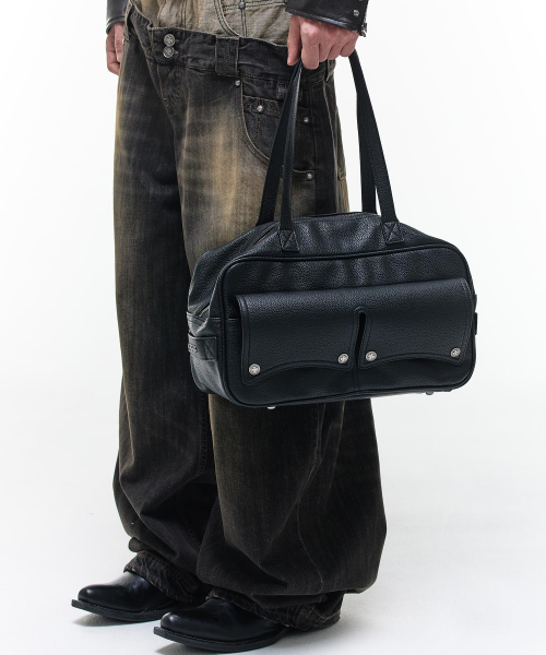 Op. 10 MORPH LEATHER BOWLING BAG BLACK