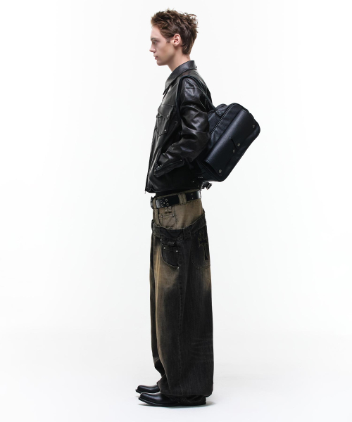 Op. 10 MORPH LEATHER BOWLING BAG BLACK