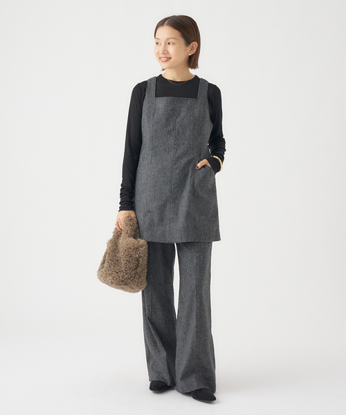 IENA(イエナ)の「《追加3》リヨセルカシミヤロングTシャツ(Tシャツ/カットソー・レディース・ブラック/ライトグレー/ホワイト/ピンク・FREE)」の5枚目の写真