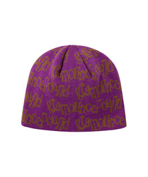 GRAM OUNCE POUND（グラムオンスポンド）の「Zigzag All Over Logo Skull Beanie_Purple（ニットキャップ/ビーニー）」
