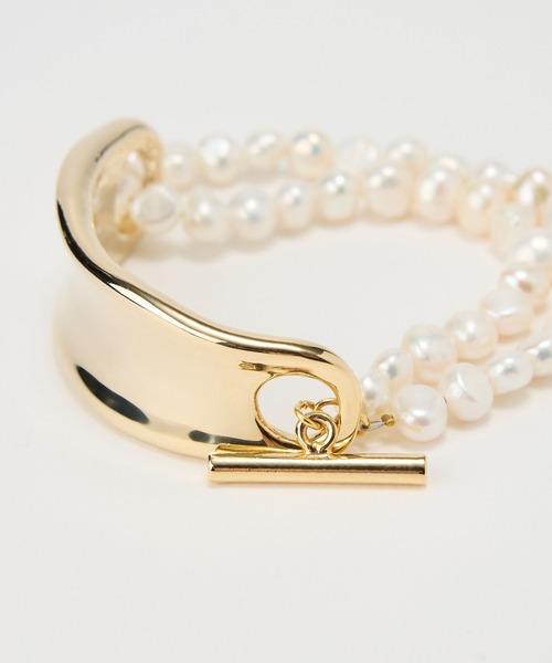 BARNYARDSTORM(バンヤードストーム)の「BARNYARDSTORM / パールメタルコンビブレスレット(バングル/リストバンド・レディース・ゴールド/シルバー・FREE)」の10枚目の写真
