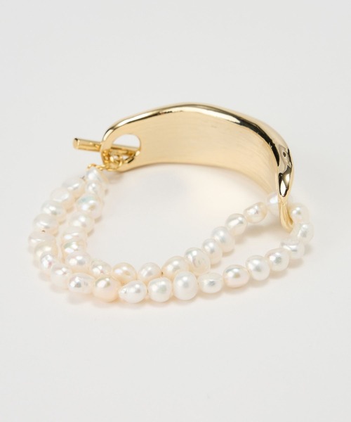 BARNYARDSTORM(バンヤードストーム)の「BARNYARDSTORM / パールメタルコンビブレスレット(バングル/リストバンド・レディース・ゴールド/シルバー・FREE)」の11枚目の写真