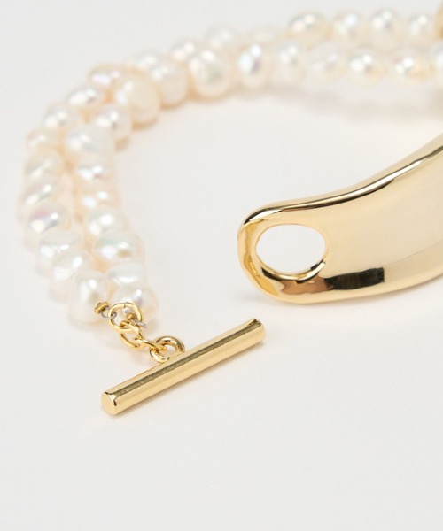 BARNYARDSTORM(バンヤードストーム)の「BARNYARDSTORM / パールメタルコンビブレスレット(バングル/リストバンド・レディース・ゴールド/シルバー・FREE)」の12枚目の写真