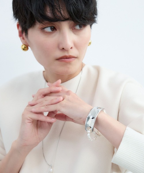 BARNYARDSTORM(バンヤードストーム)の「BARNYARDSTORM / パールメタルコンビブレスレット(バングル/リストバンド・レディース・ゴールド/シルバー・FREE)」の6枚目の写真