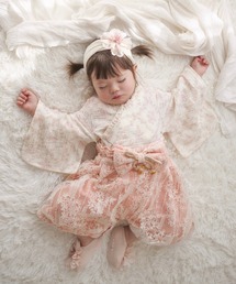 SweetMommy | 2ピース ベビー袴 ロンパース ベビーアクセセット　[ひな祭り] [誕生日 記念日 お食い初め お宮参り](着物)