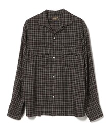 【4/23値下げ】レーヨン カスレチェック オープンカラーシャツ