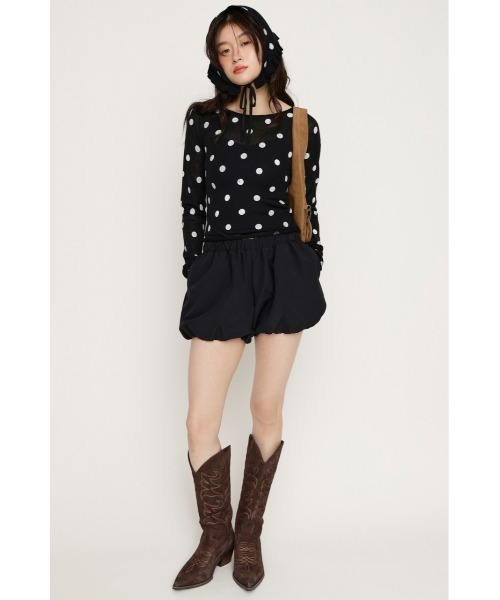 SLY(スライ)の「MICHIXSLY BALLOON S/PT ミチスライバルーンショートパンツ 冬服 春服(スラックス・レディース・ブラック/オフホワイト・1/0)」の11枚目の写真