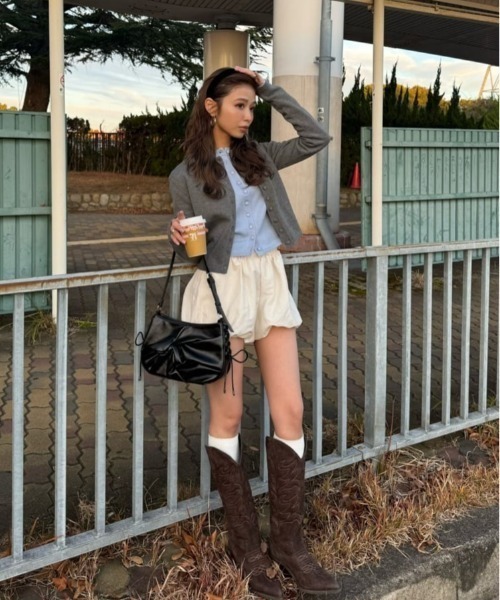 SLY(スライ)の「MICHIXSLY BALLOON S/PT ミチスライバルーンショートパンツ 冬服 春服(スラックス・レディース・ブラック/オフホワイト・1/0)」の13枚目の写真