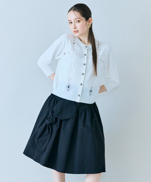 Audie a Muses(オーディアミューズ)の「【人気追加】タックリボンスカート(スカート・レディース・ブラック・38/40/42/36)」の1枚目の写真