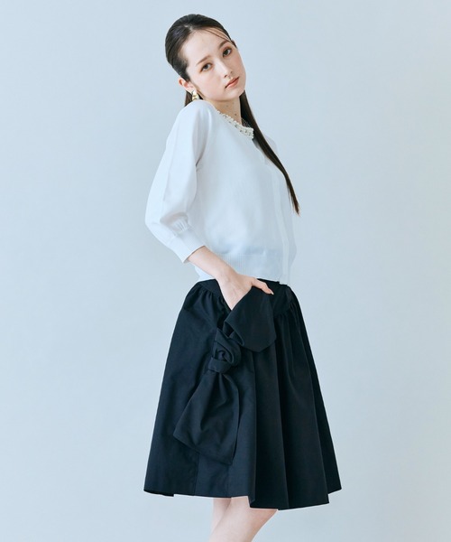 Audie a Muses(オーディアミューズ)の「【人気追加】タックリボンスカート(スカート・レディース・ブラック・38/40/42/36)」の22枚目の写真