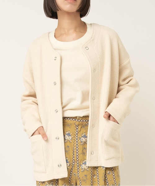 RNA-N（アールエヌエーエヌ）の「M2601 W FACEビッグスナップカーディガン（カーディガン/ボレロ・レディース・グリーン/ブラック/キナリ・FREE）」の2枚目の写真