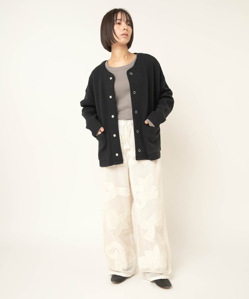 RNA-N（アールエヌエーエヌ）の「M2601 W FACEビッグスナップカーディガン（カーディガン/ボレロ・レディース・グリーン/ブラック/キナリ・FREE）」の16枚目の写真