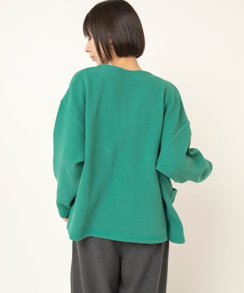 RNA-N（アールエヌエーエヌ）の「M2601 W FACEビッグスナップカーディガン（カーディガン/ボレロ・レディース・グリーン/ブラック/キナリ・FREE）」の14枚目の写真