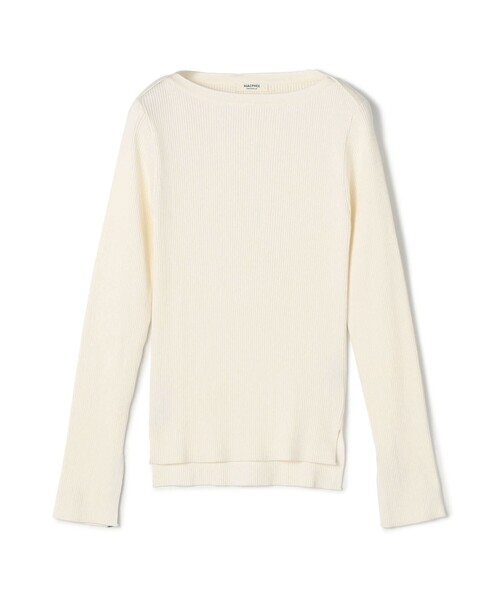 MACPHEE(マカフィー)の「コットンリブ ボートネックプルオーバー(ニット/セーター・レディース・ライトベージュ/ブルー系その他2/ネイビー/ライトグリーン/ミント/ホワイト・S)」の2枚目の写真